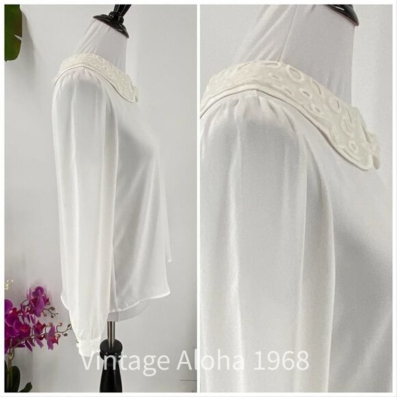 Forever 21 White Short Sleeve Blouse Small - Picture 2 of 10